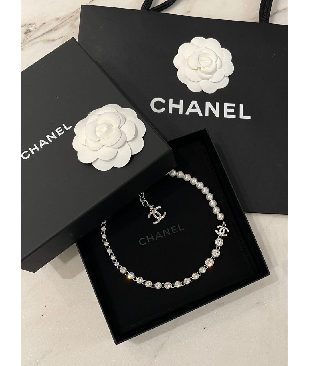 CHANEL Серебряное металлическое колье, фото 3