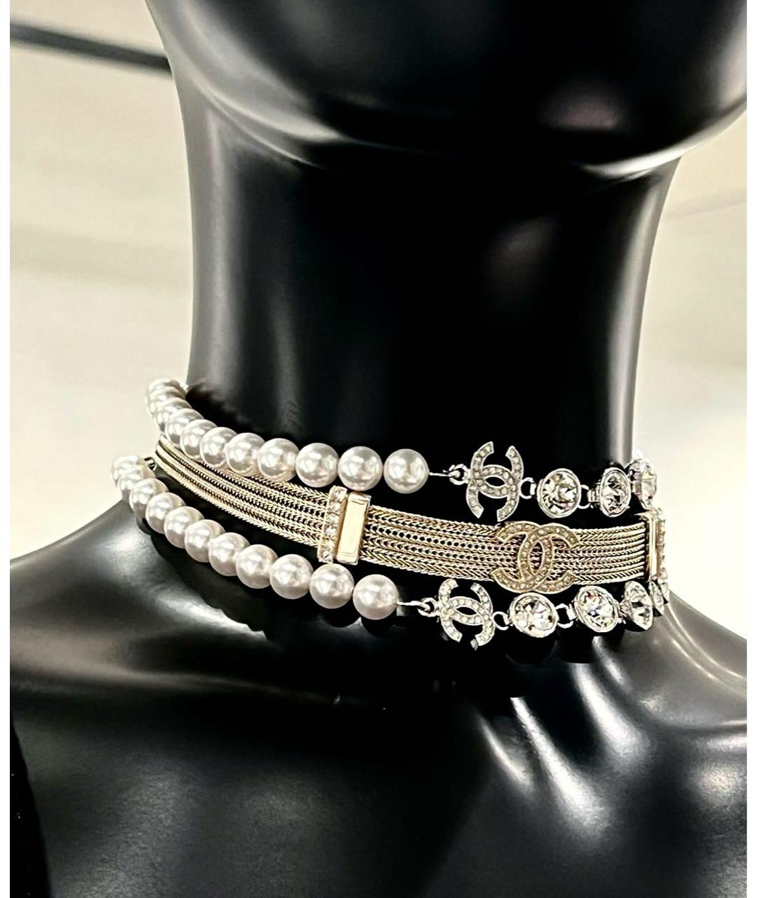 CHANEL Серебряное металлическое колье, фото 4