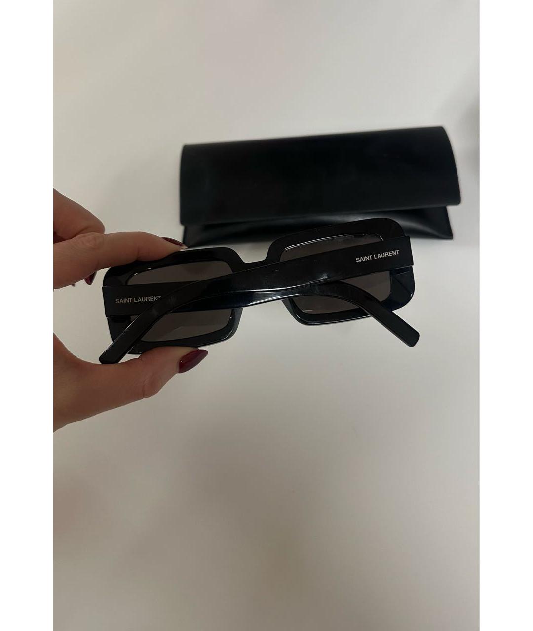 YVES SAINT LAURENT BEAUTY Черные пластиковые солнцезащитные очки, фото 3
