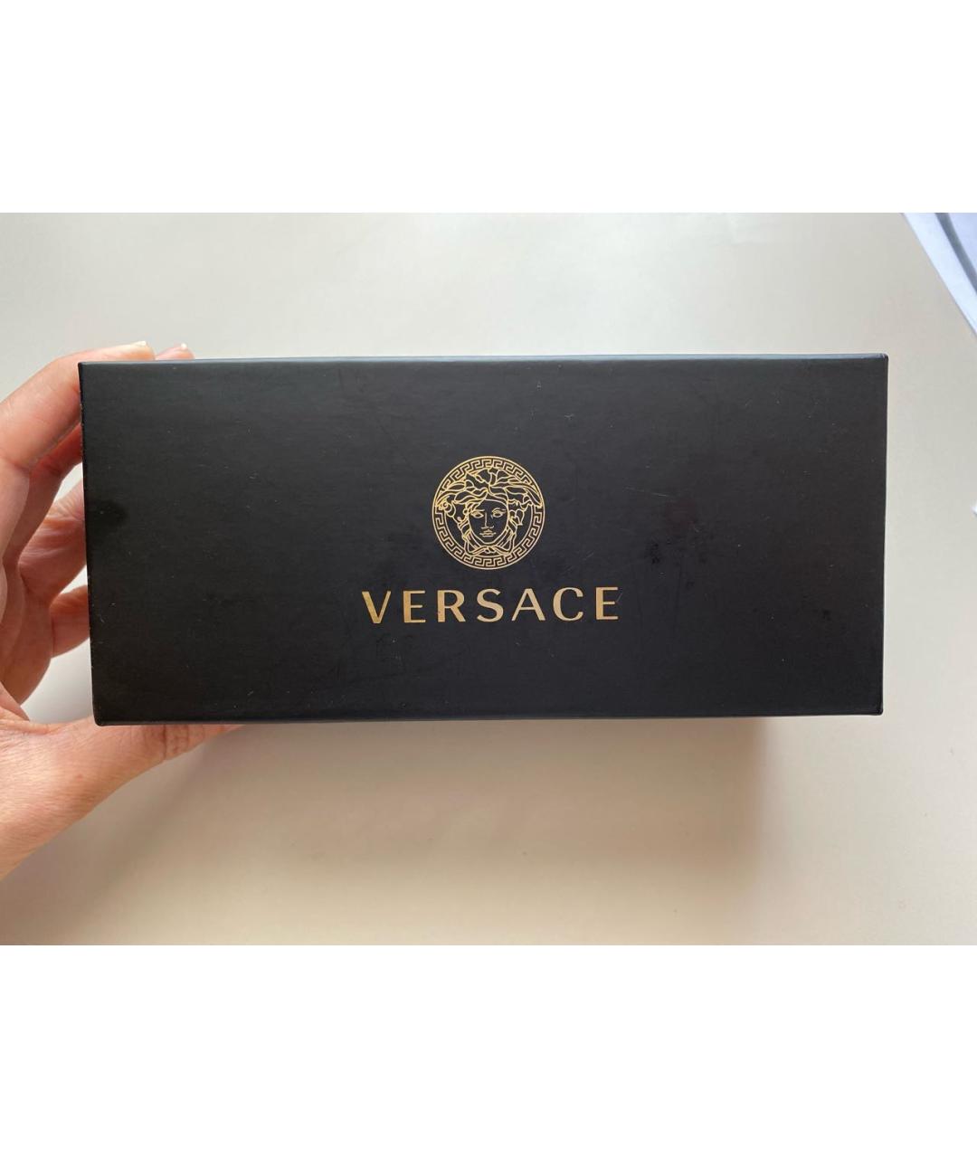 VERSACE Черные пластиковые солнцезащитные очки, фото 3