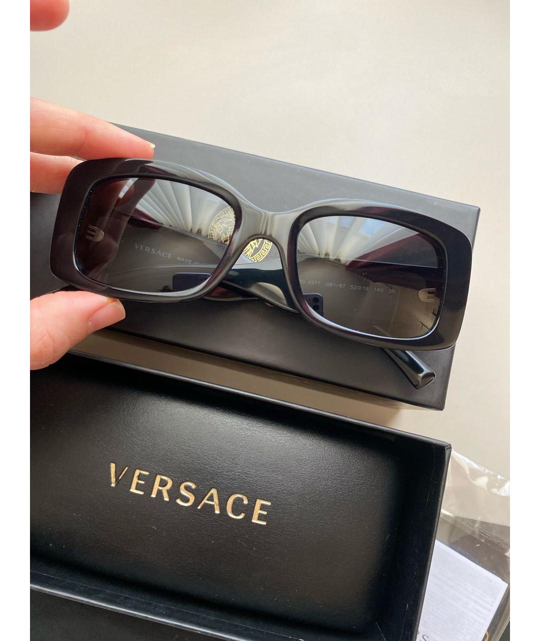 VERSACE Черные пластиковые солнцезащитные очки, фото 7