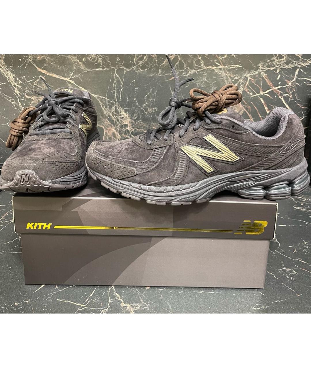 NEW BALANCE Коричневые замшевые низкие кроссовки / кеды, фото 3