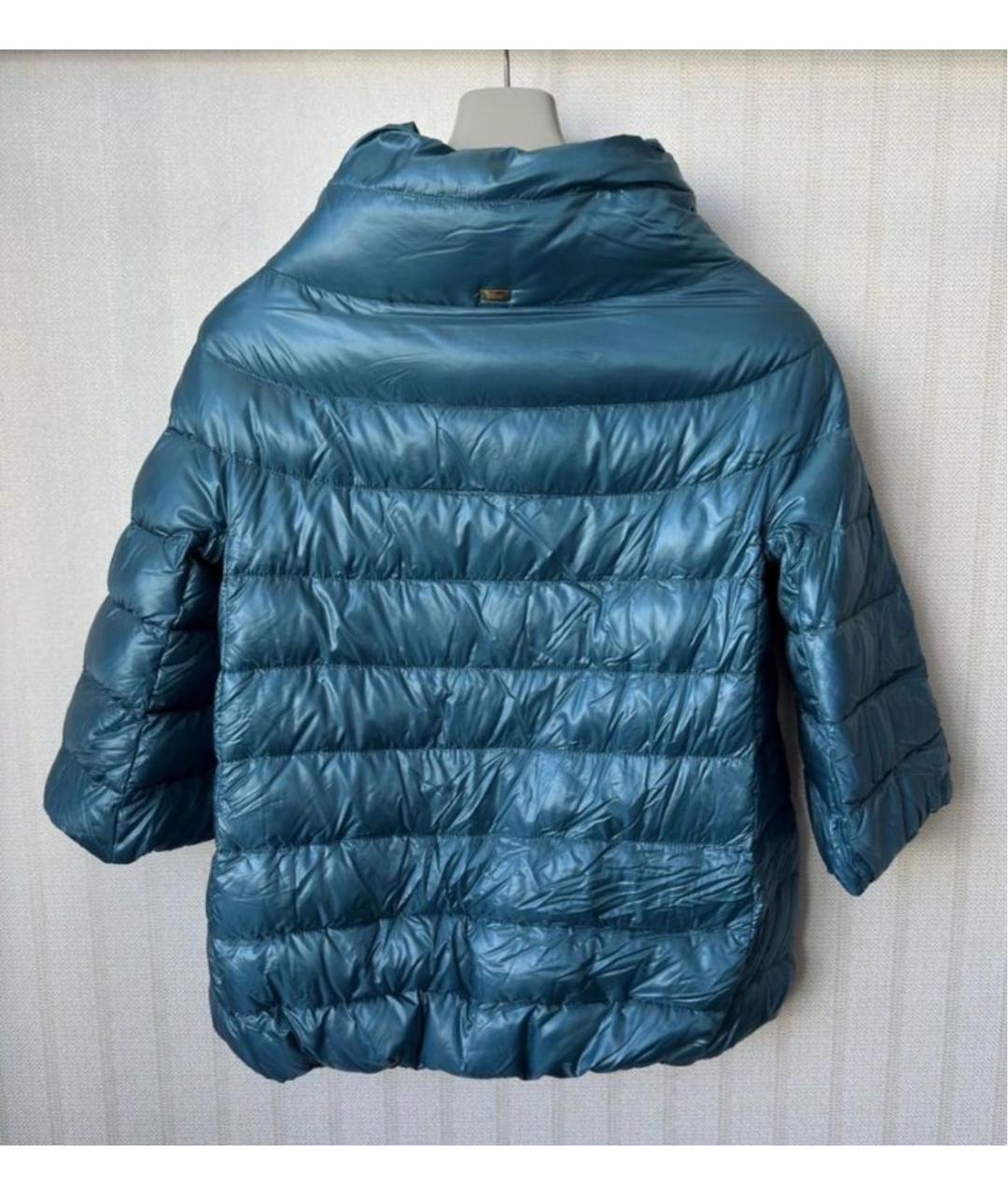HERNO Бирюзовый полиамидовый пуховик, фото 3
