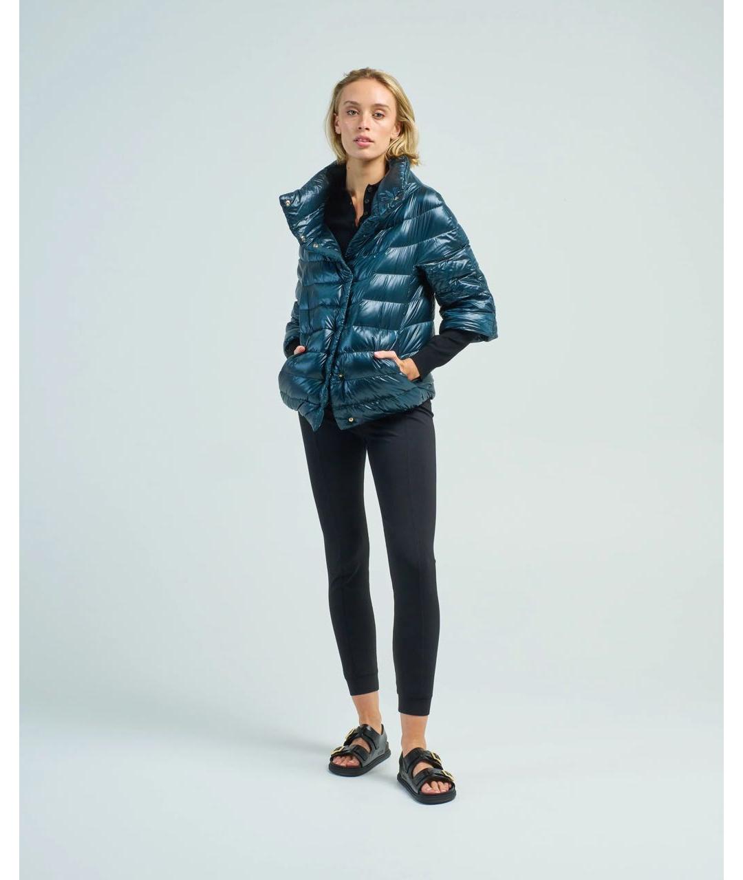 HERNO Бирюзовый полиамидовый пуховик, фото 7