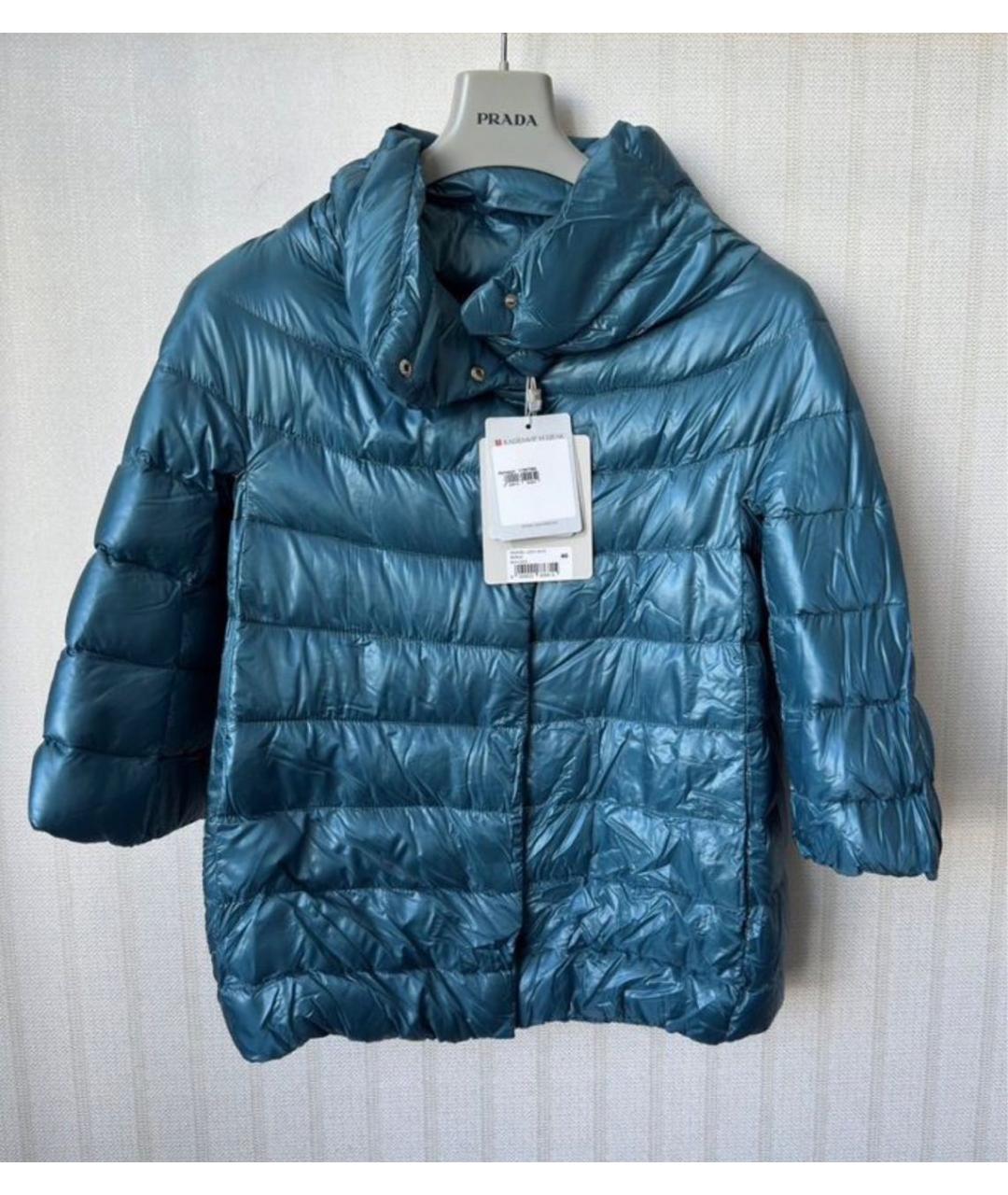 HERNO Бирюзовый полиамидовый пуховик, фото 9