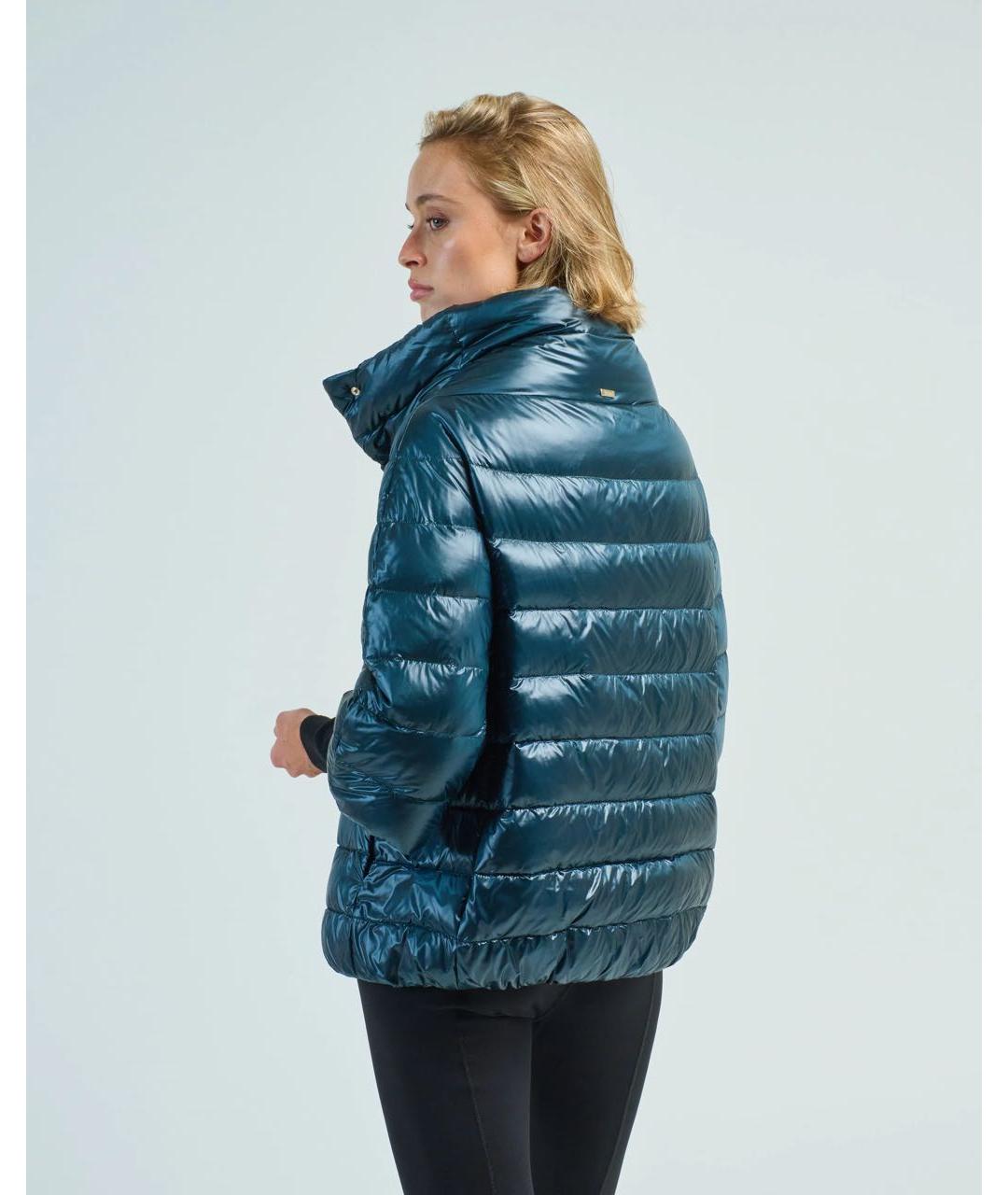 HERNO Бирюзовый полиамидовый пуховик, фото 8