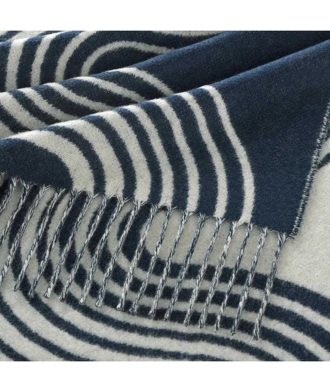 HERMES Темно-синий кашемировый шарф, фото 3