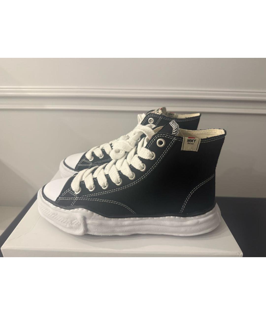 MAISON MIHARA YASUHIRO Черные текстильные высокие кроссовки / кеды, фото 2