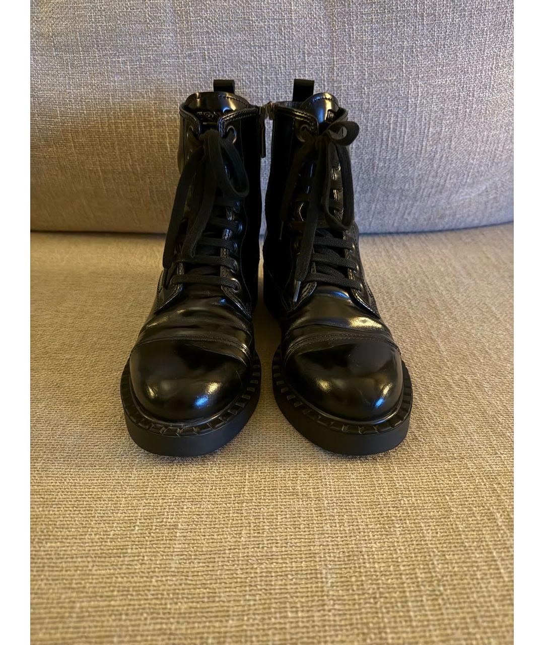 PRADA Черные кожаные ботинки, фото 2