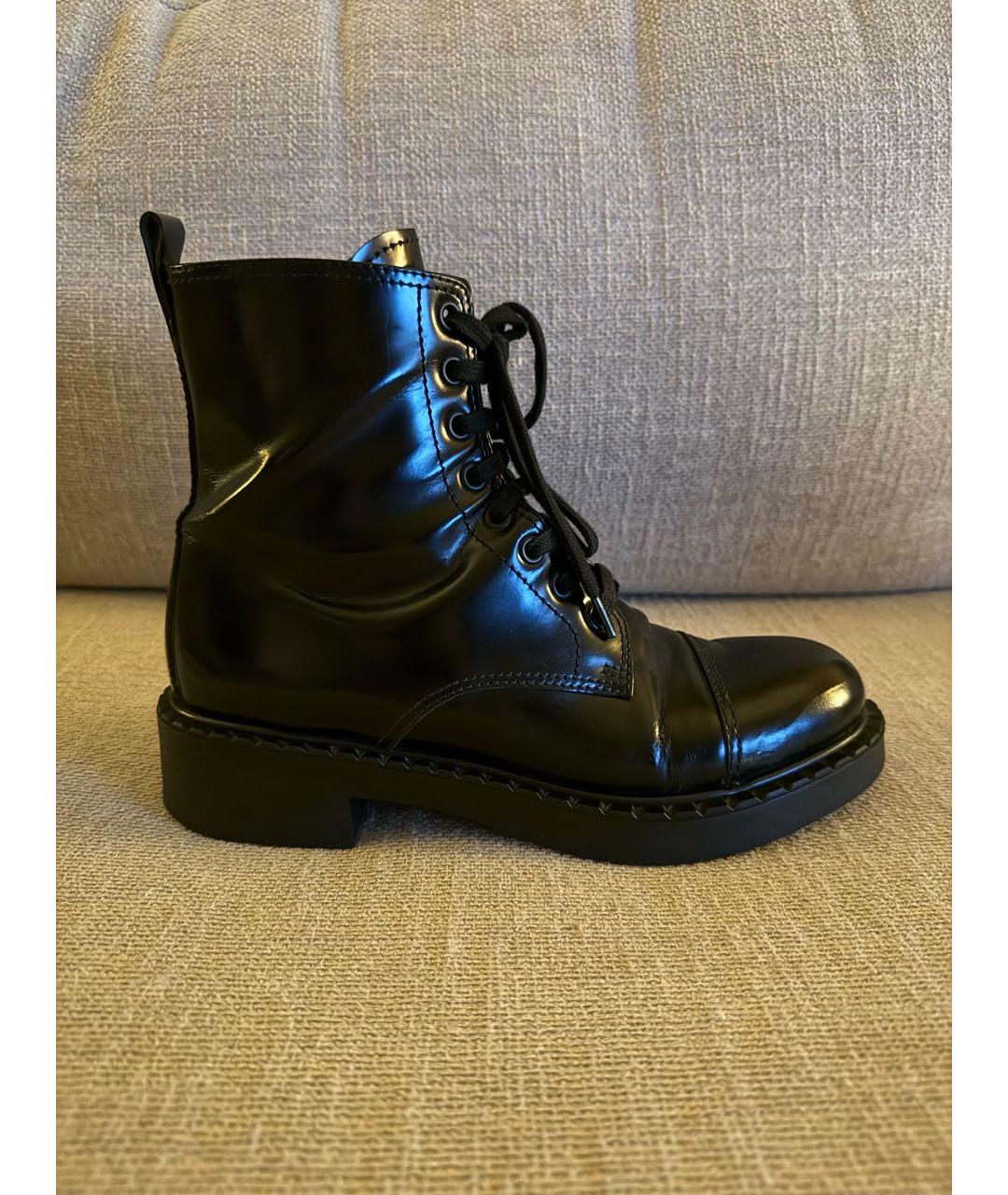 PRADA Черные кожаные ботинки, фото 7