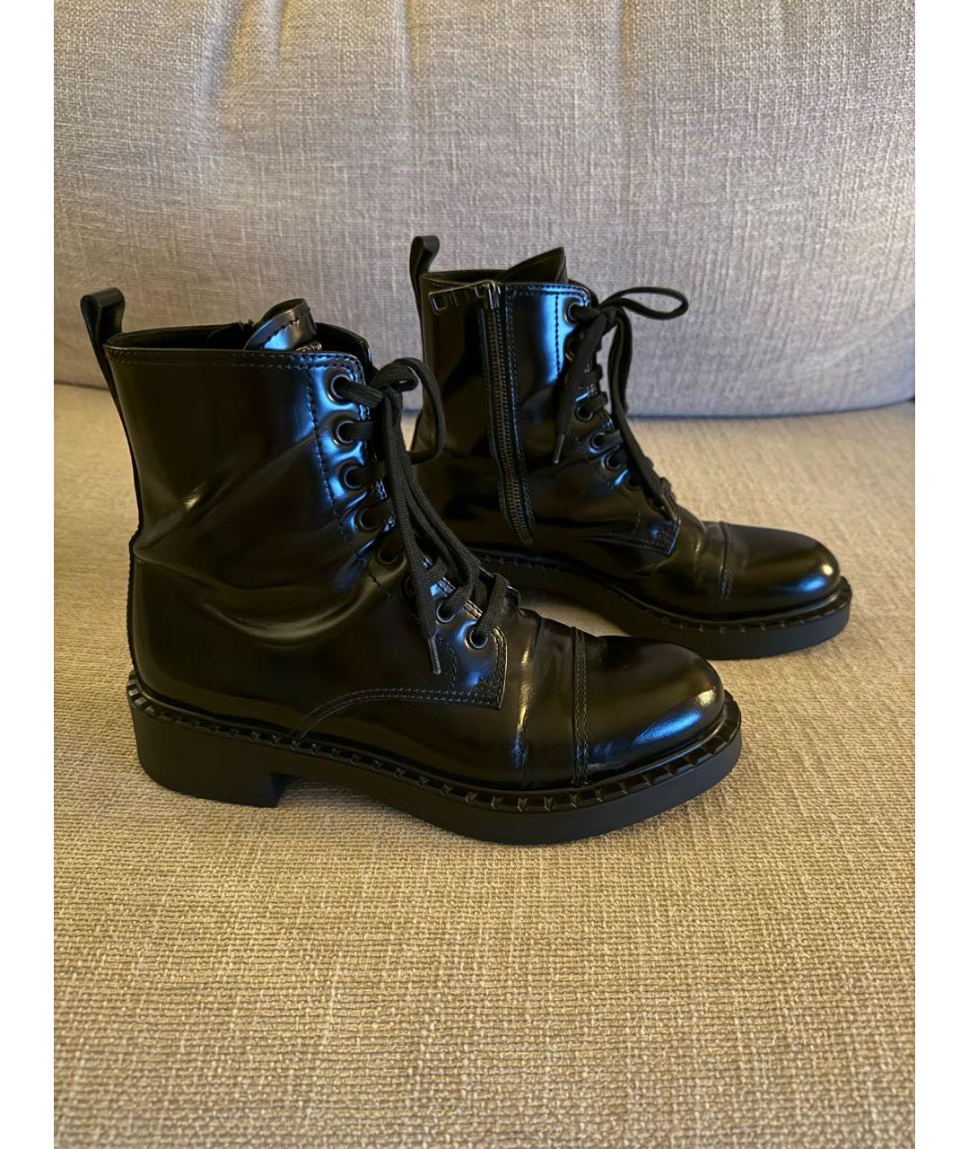 PRADA Черные кожаные ботинки, фото 5