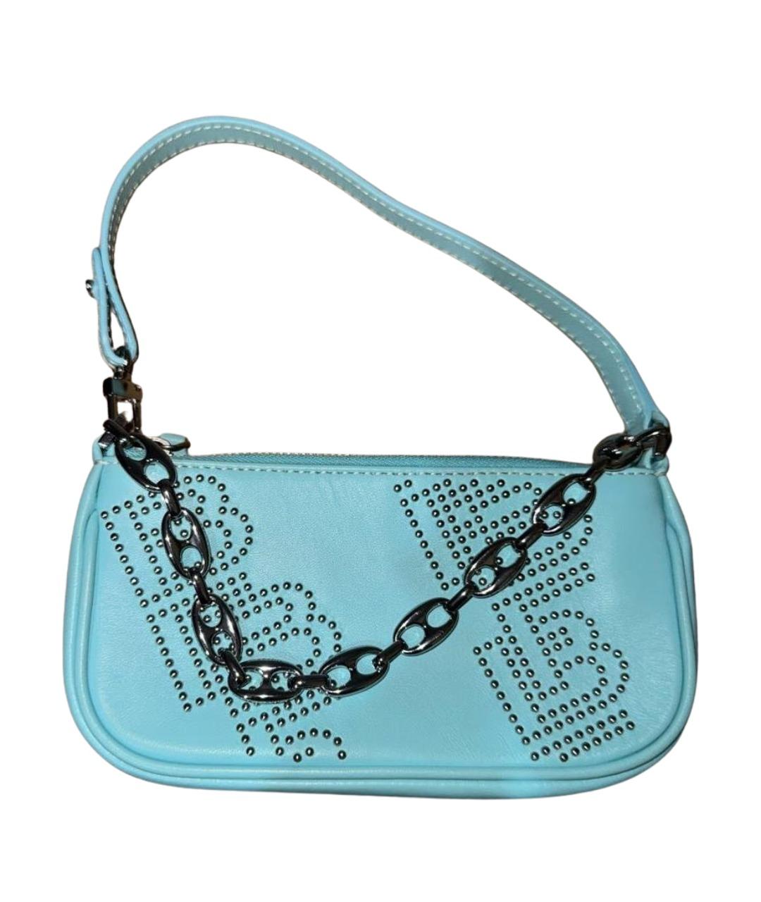BY FAR Голубая кожаная сумка с короткими ручками, фото 1