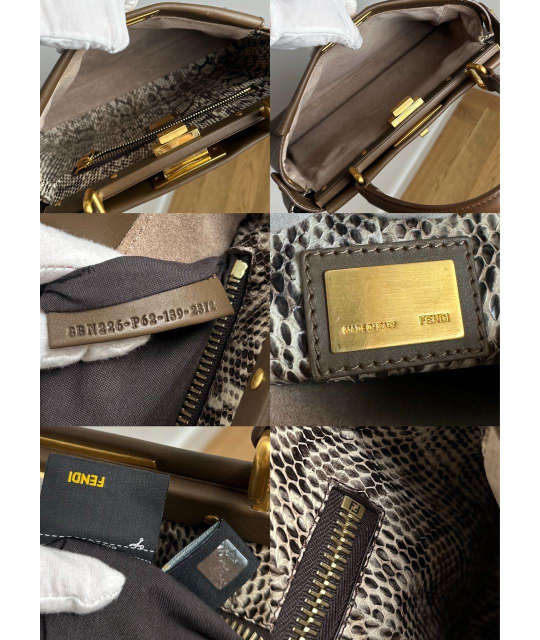 FENDI Коричневая кожаная сумка через плечо, фото 8