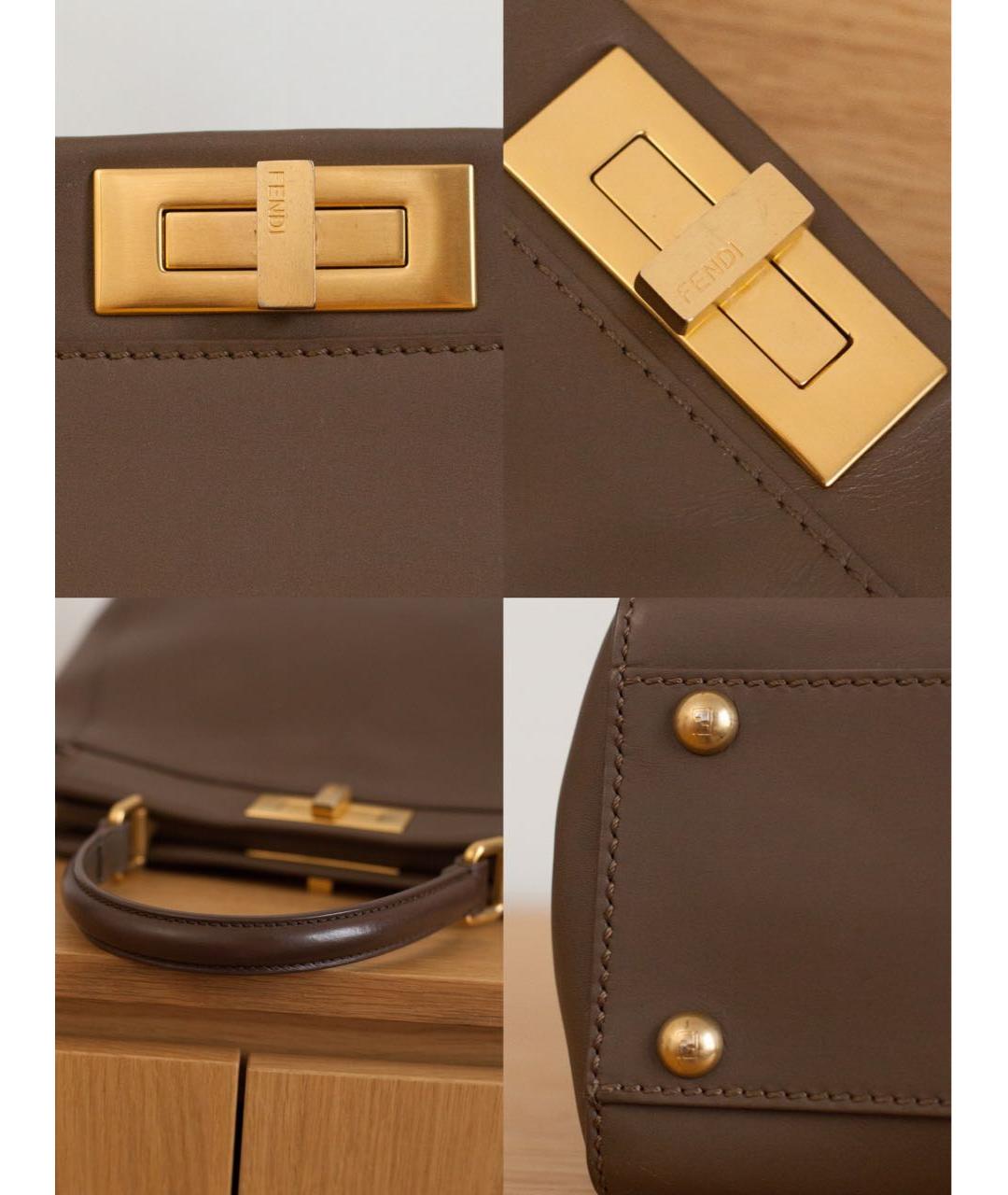 FENDI Коричневая кожаная сумка через плечо, фото 7