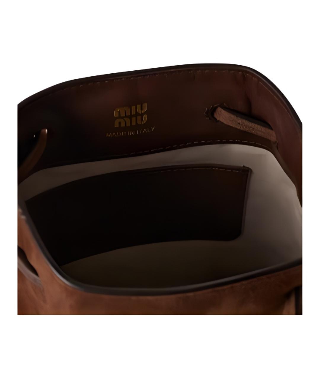 MIU MIU Коричневая кожаная сумка через плечо, фото 5