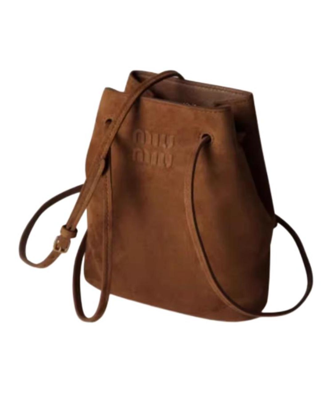 MIU MIU Коричневая кожаная сумка через плечо, фото 2