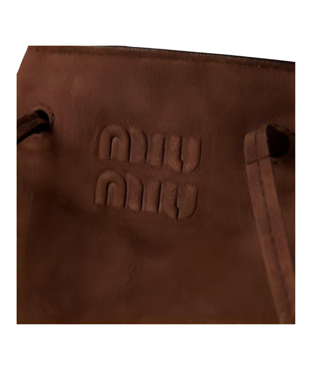 MIU MIU Коричневая кожаная сумка через плечо, фото 4