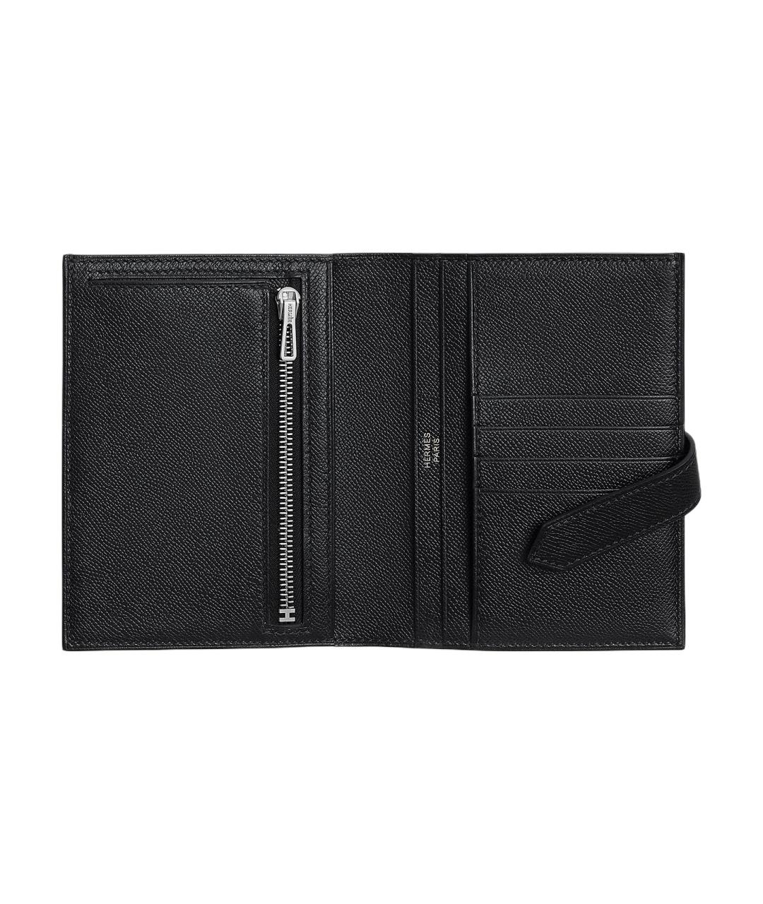 HERMES Черный кожаный кошелек, фото 2