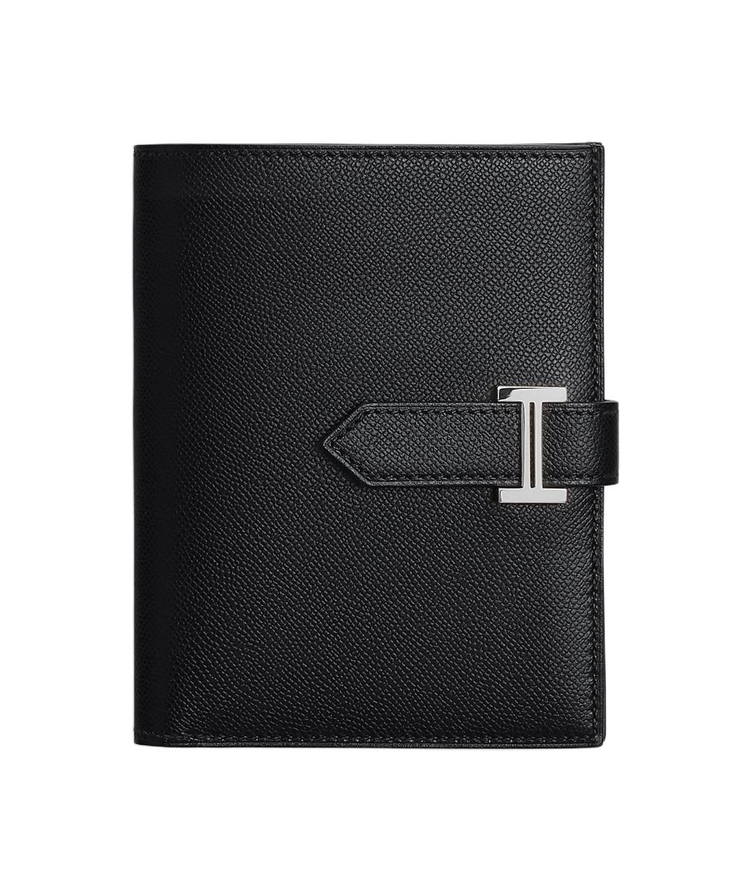 HERMES Черный кожаный кошелек, фото 1