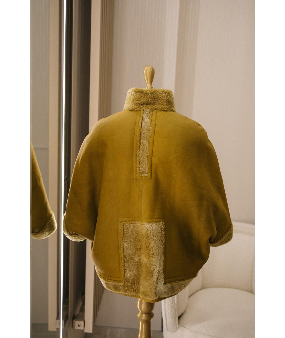 GENTRY PORTOFINO Горчичная меховая дубленка, фото 2