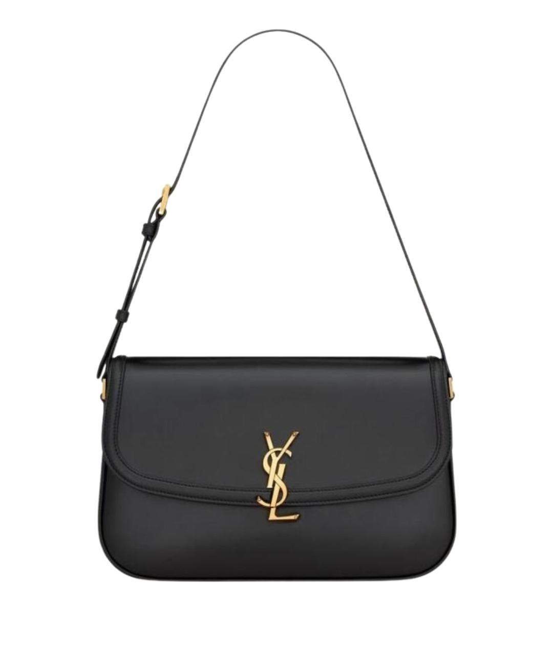 SAINT LAURENT Черная кожаная сумка с короткими ручками, фото 1