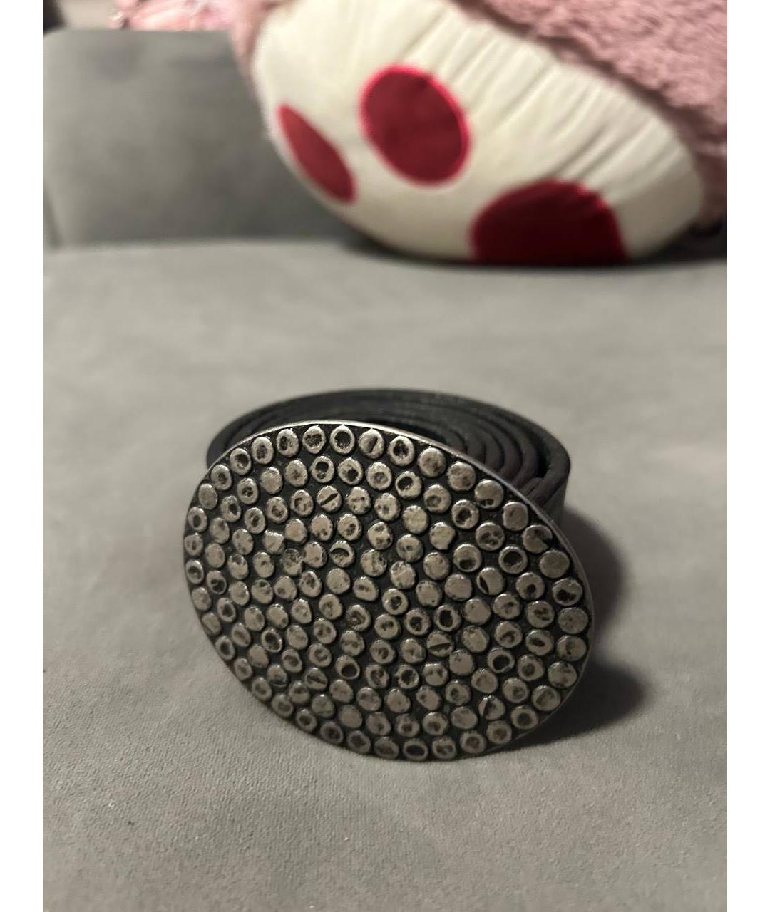 KARL LAGERFELD Черный кожаный ремень, фото 4