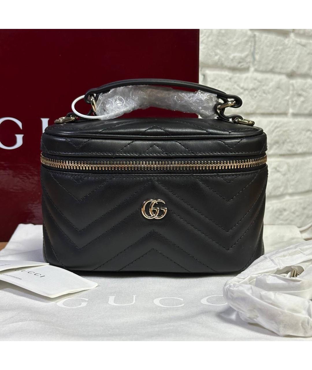 GUCCI Черная кожаная сумка через плечо, фото 6