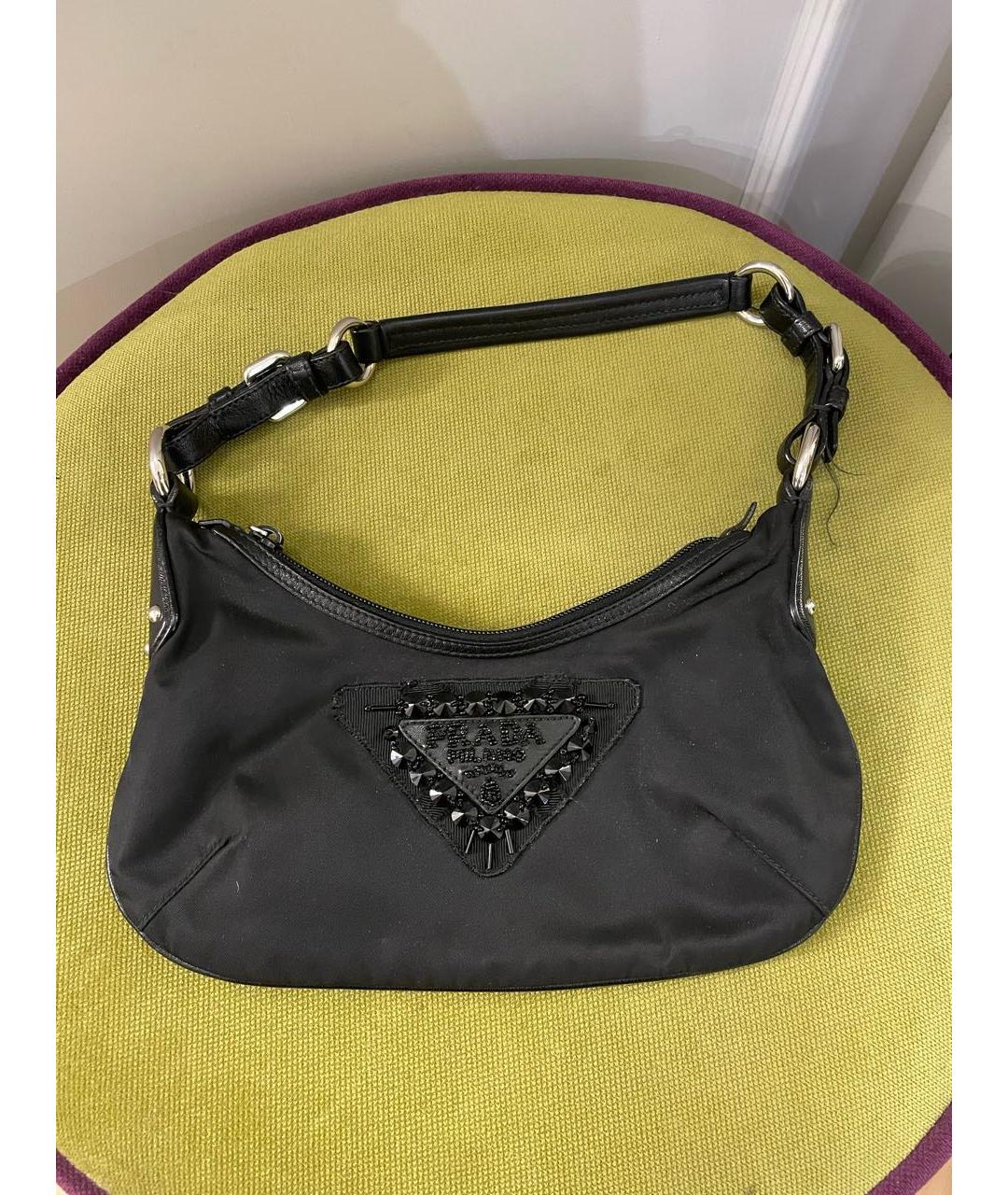 PRADA Черная тканевая сумка тоут, фото 4