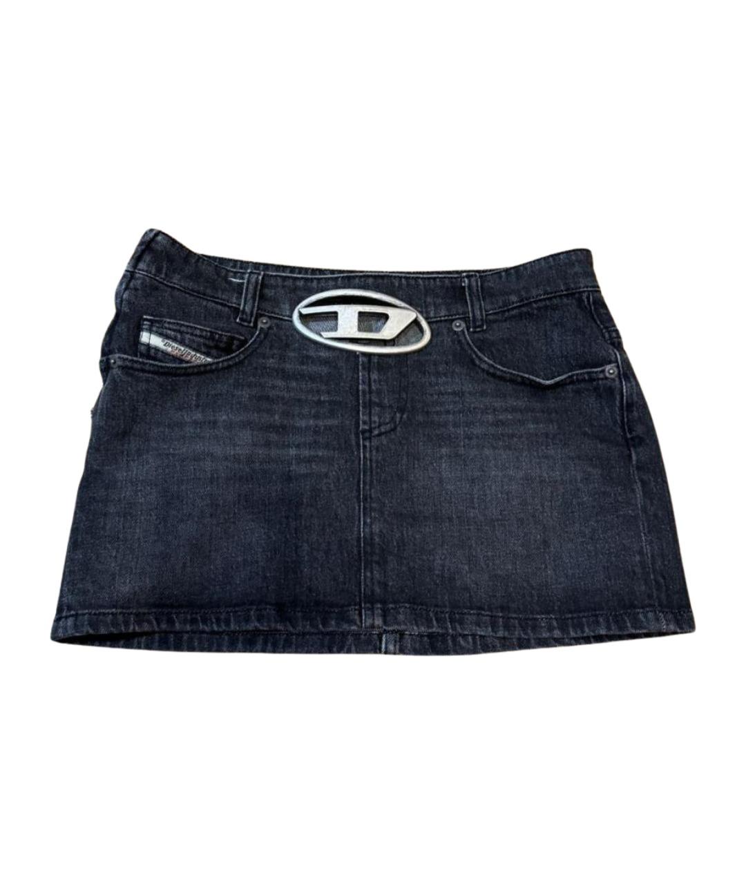 DIESEL Черная деним юбка мини, фото 1