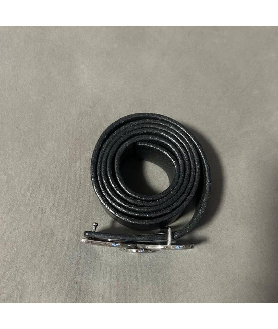 DOLCE&GABBANA Черный кожаный ремень, фото 2