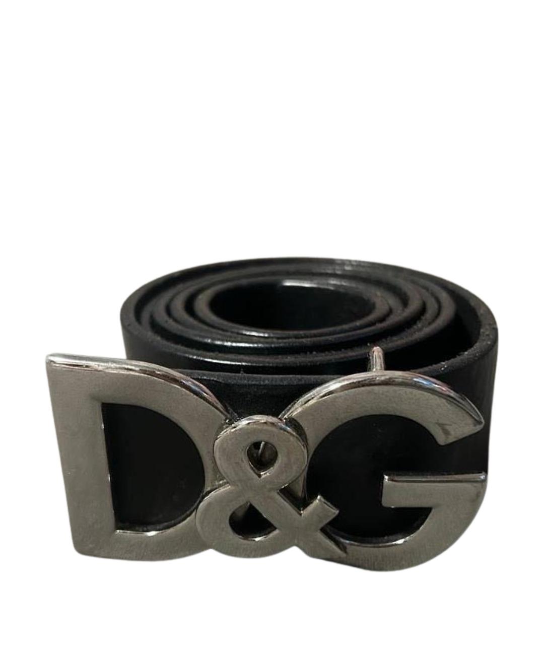 DOLCE&GABBANA Черный кожаный ремень, фото 1