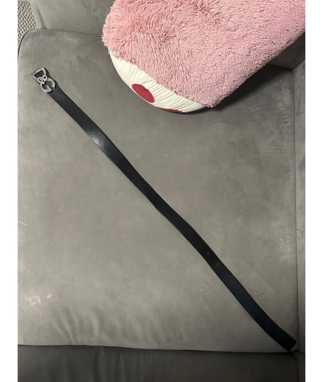 DOLCE&GABBANA Черный кожаный ремень, фото 3