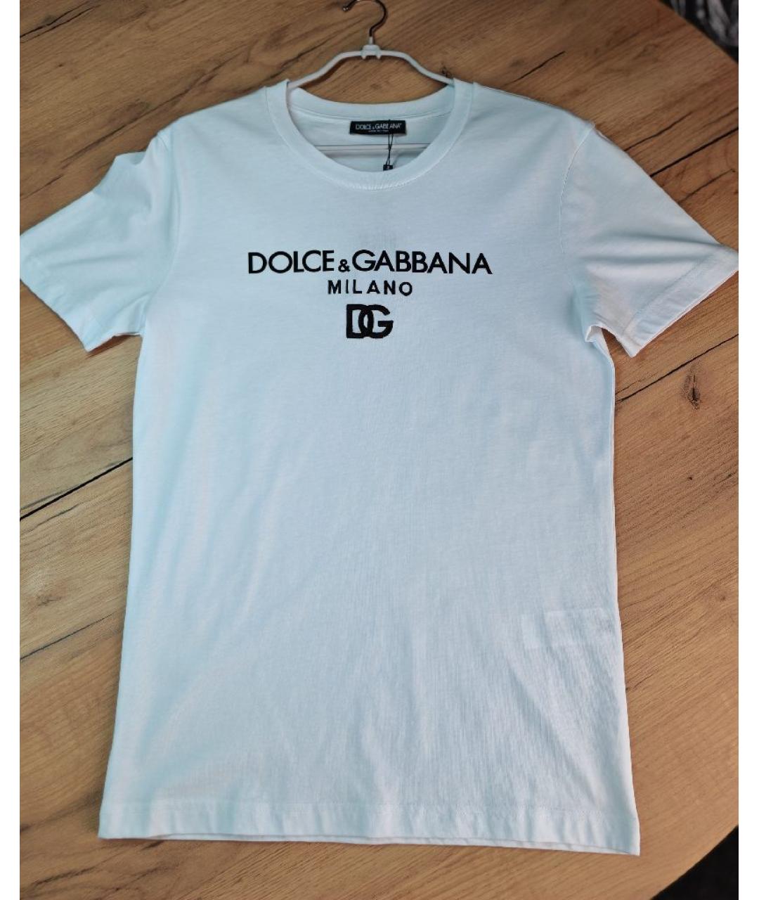 DOLCE&GABBANA Белая хлопковая футболка, фото 4