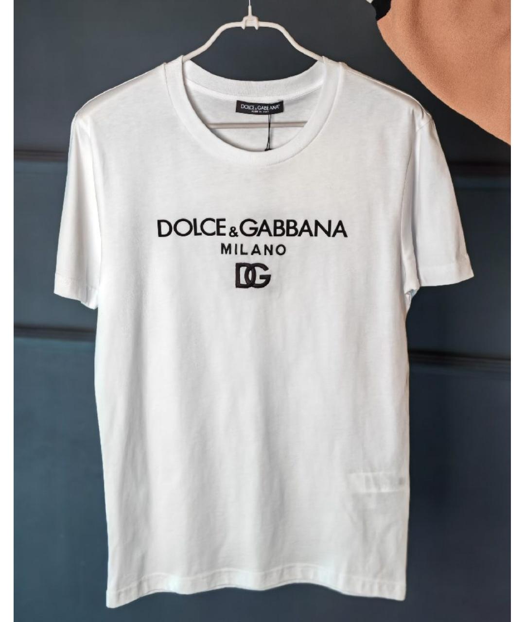 DOLCE&GABBANA Белая хлопковая футболка, фото 6