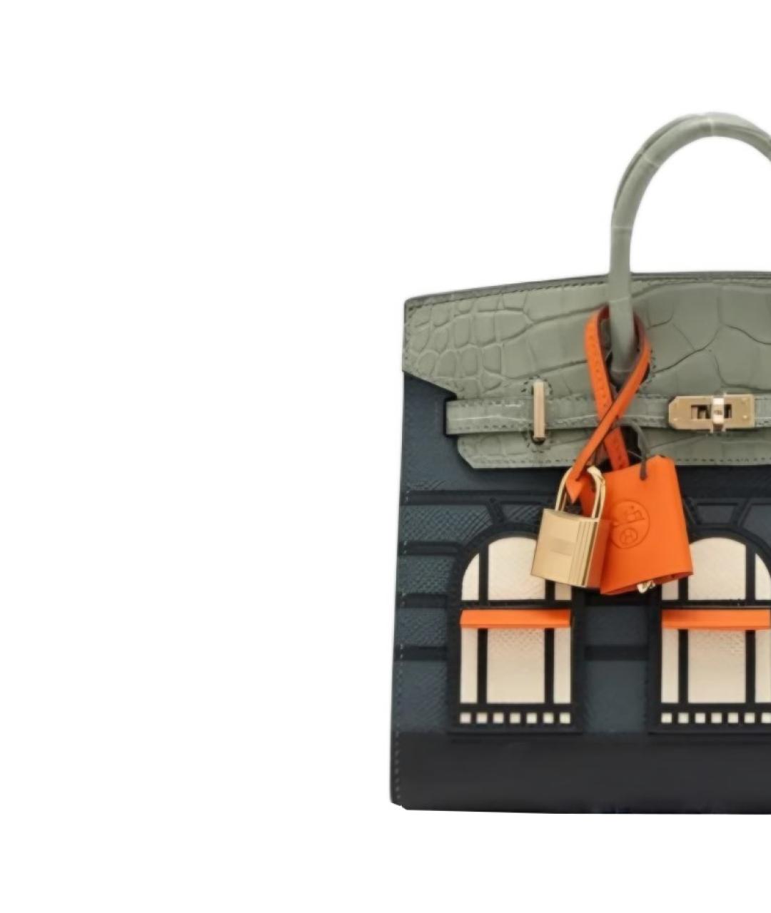 HERMES Черная кожаная сумка с короткими ручками, фото 3