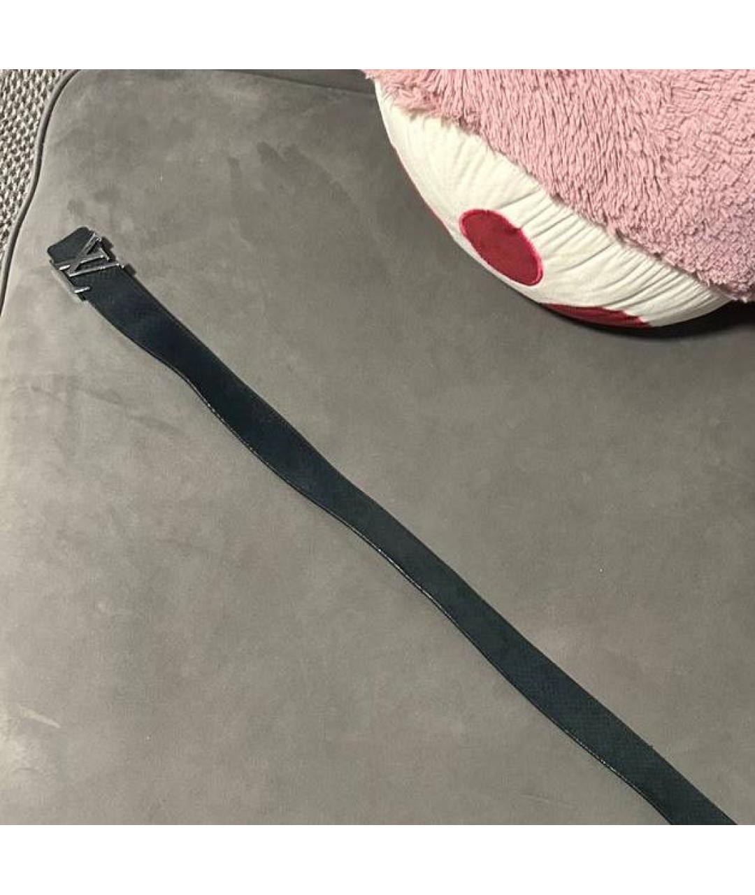 LOUIS VUITTON Серый кожаный ремень, фото 3