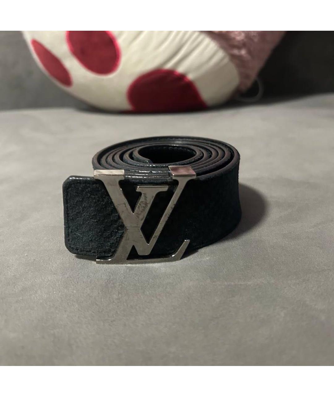 LOUIS VUITTON Серый кожаный ремень, фото 4