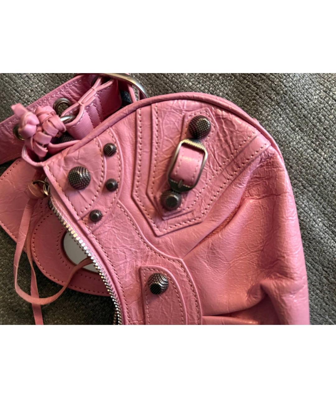 BALENCIAGA Розовая кожаная сумка с короткими ручками, фото 2