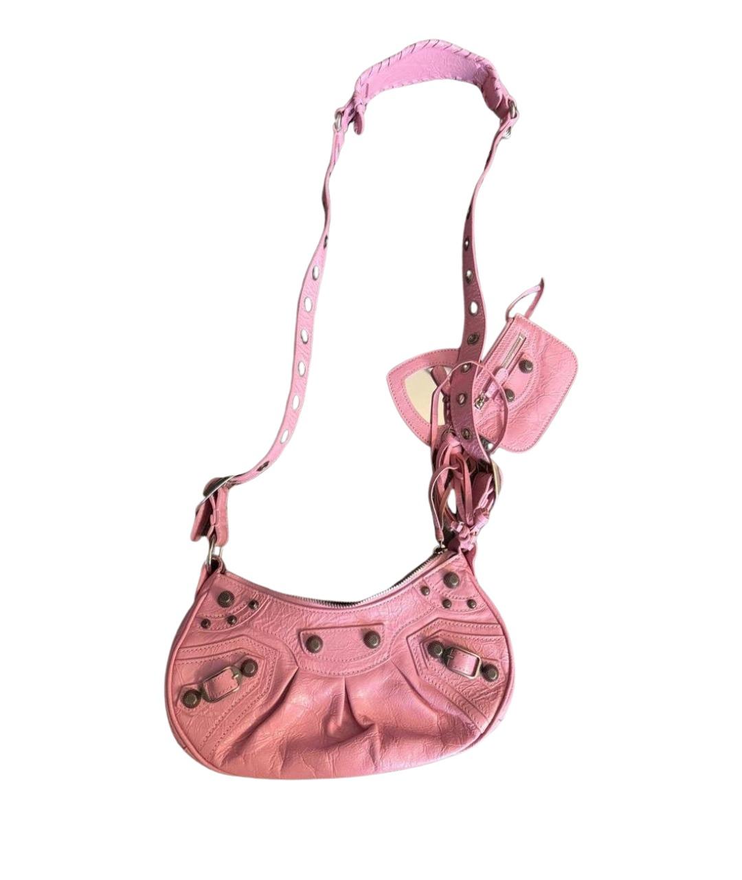 BALENCIAGA Розовая кожаная сумка с короткими ручками, фото 1