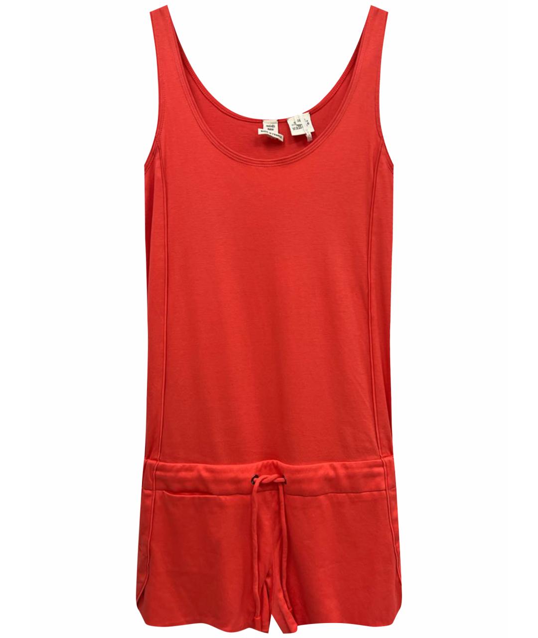 HERMES Коралловый хлопковый комбинезон, фото 1