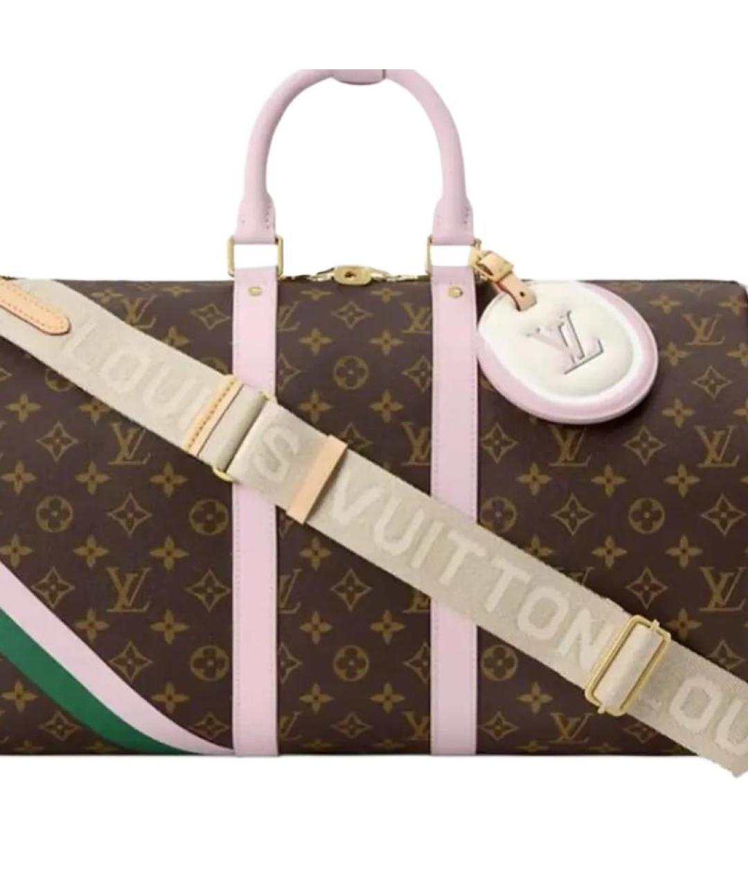 LOUIS VUITTON Коричневая кожаная дорожная/спортивная сумка, фото 5