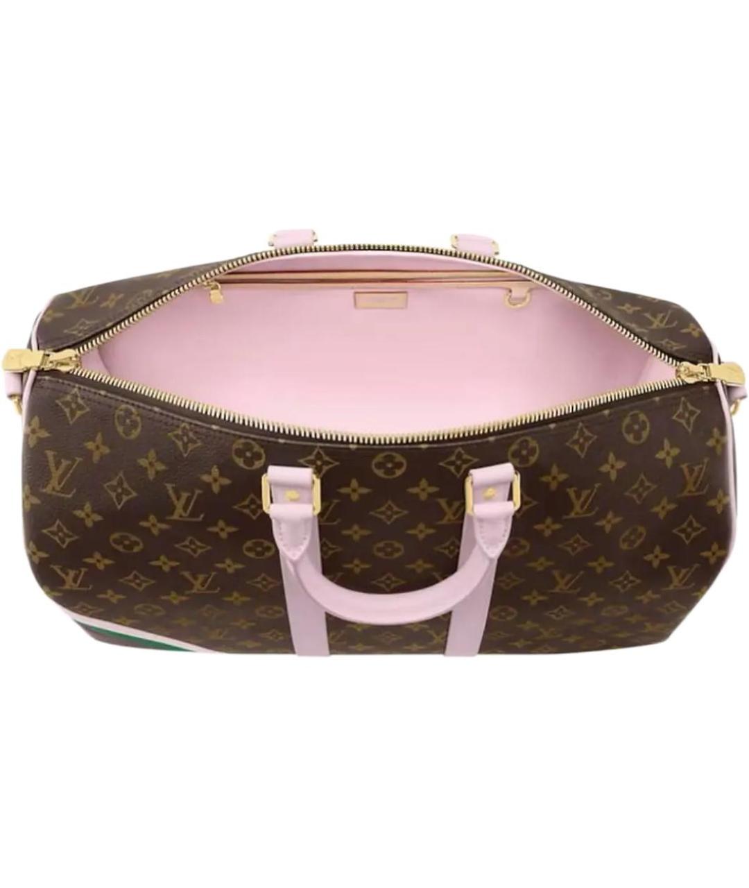 LOUIS VUITTON Коричневая кожаная дорожная/спортивная сумка, фото 4