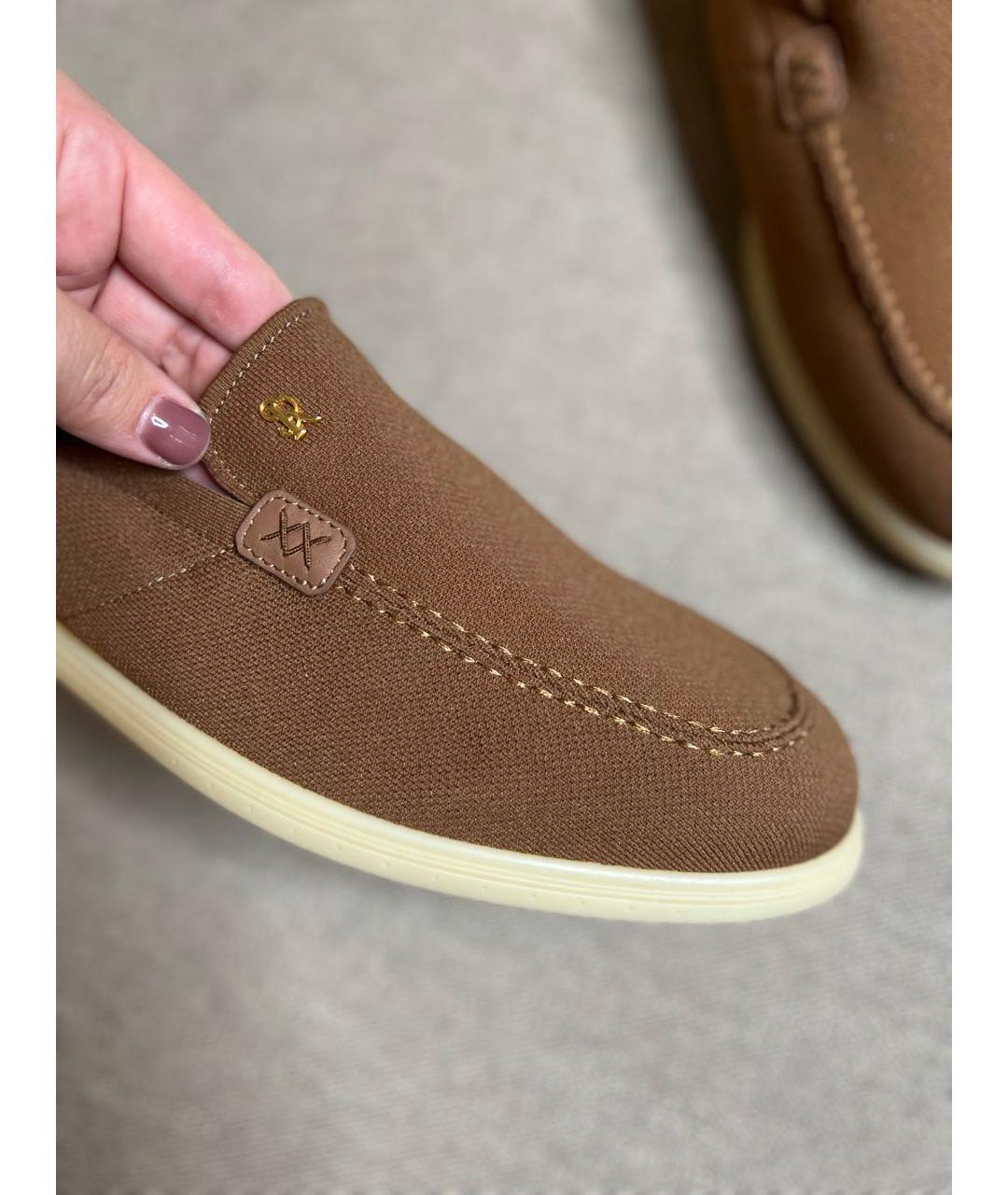 STEFANO RICCI Коричневые текстильные лоферы, фото 6