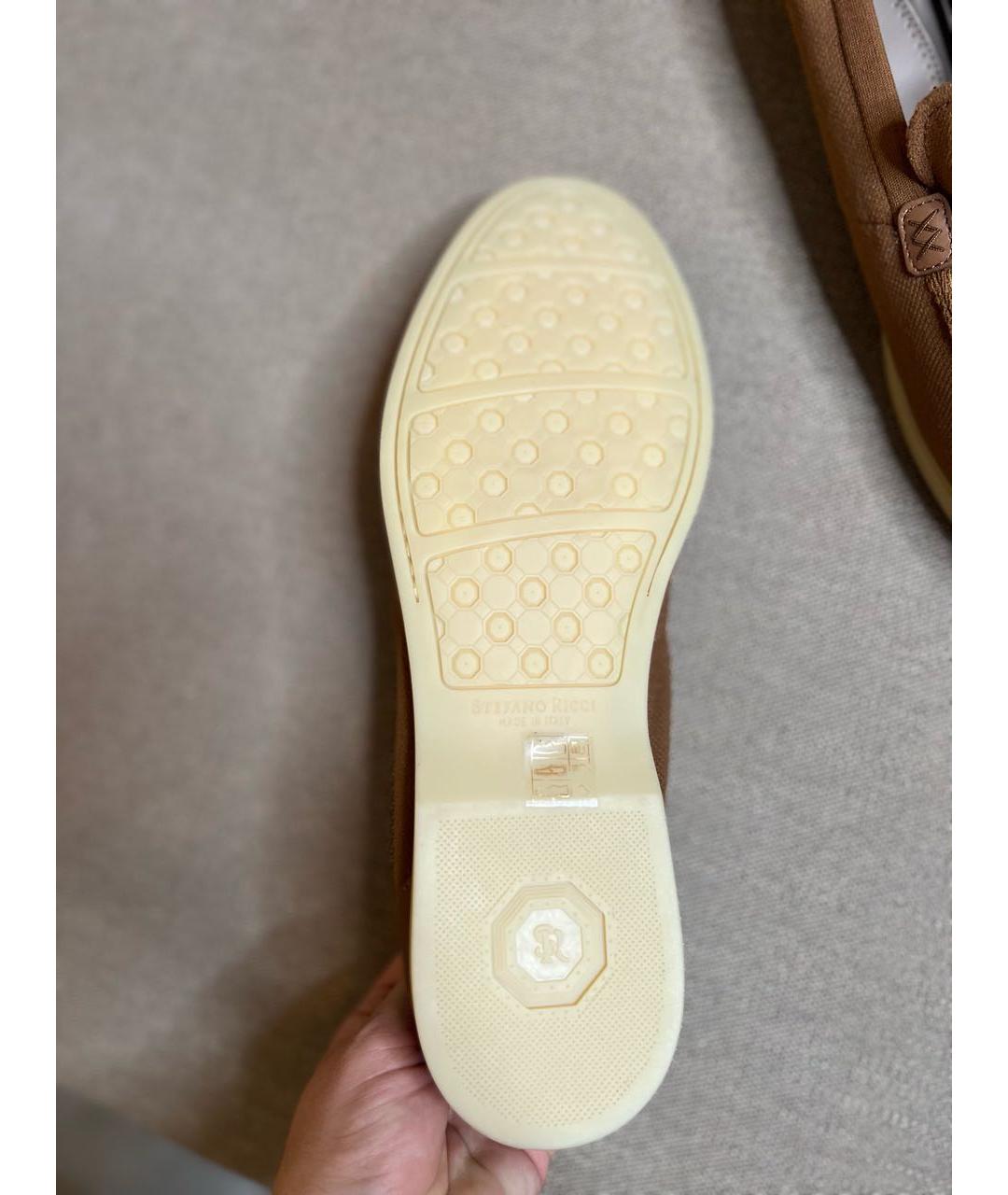 STEFANO RICCI Коричневые текстильные лоферы, фото 3