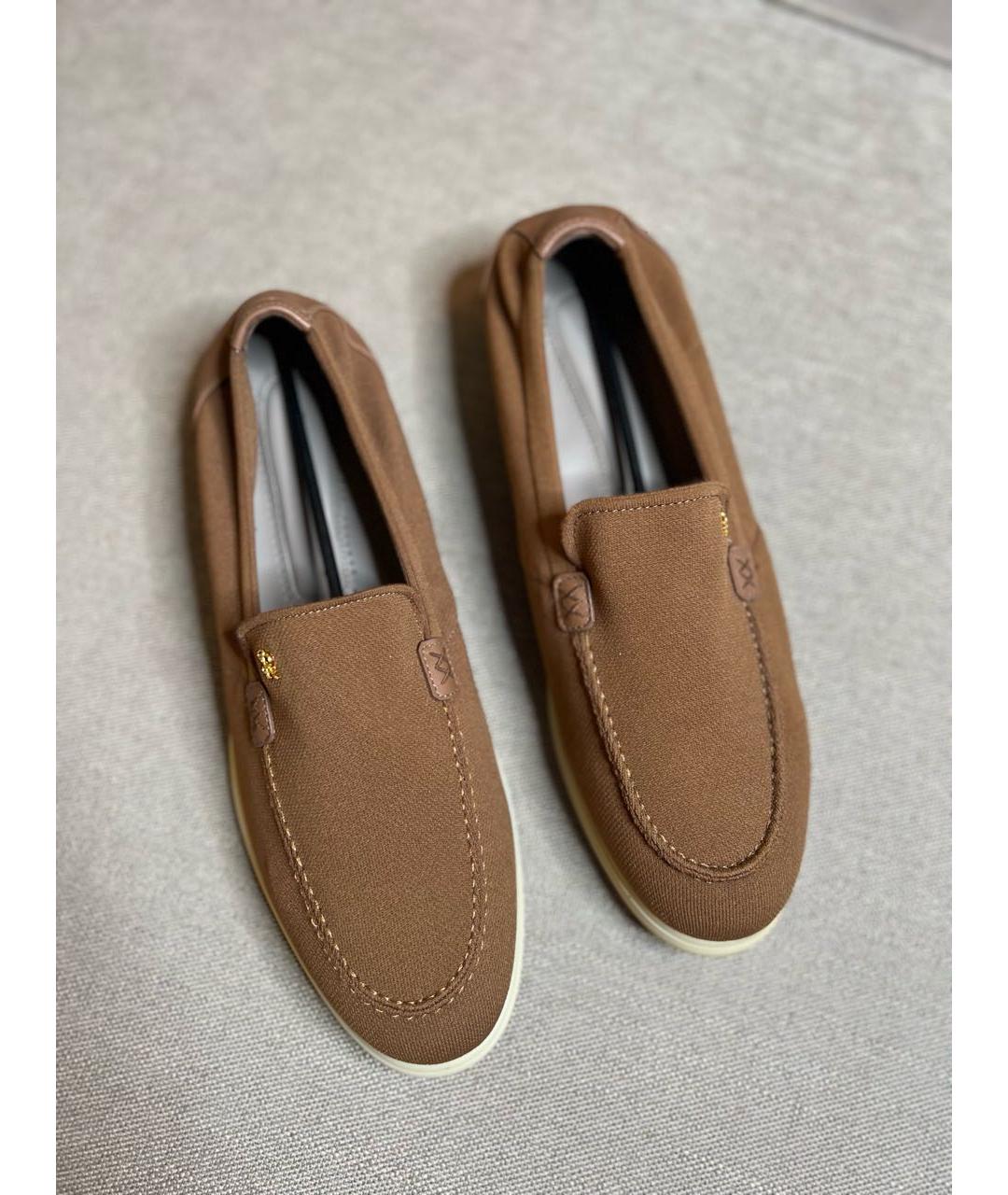 STEFANO RICCI Коричневые текстильные лоферы, фото 2