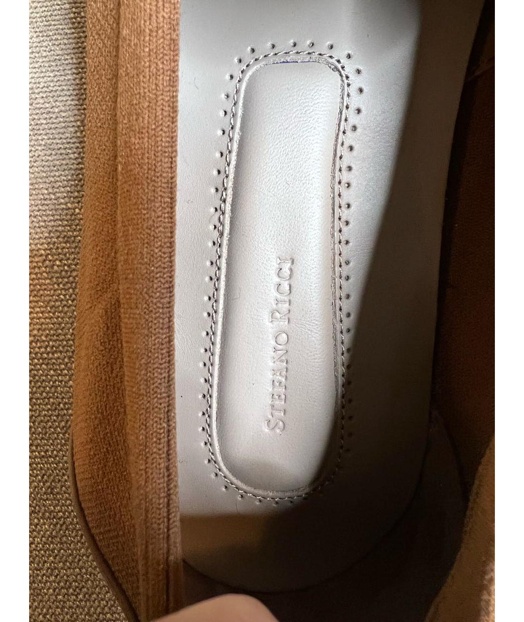 STEFANO RICCI Коричневые текстильные лоферы, фото 4