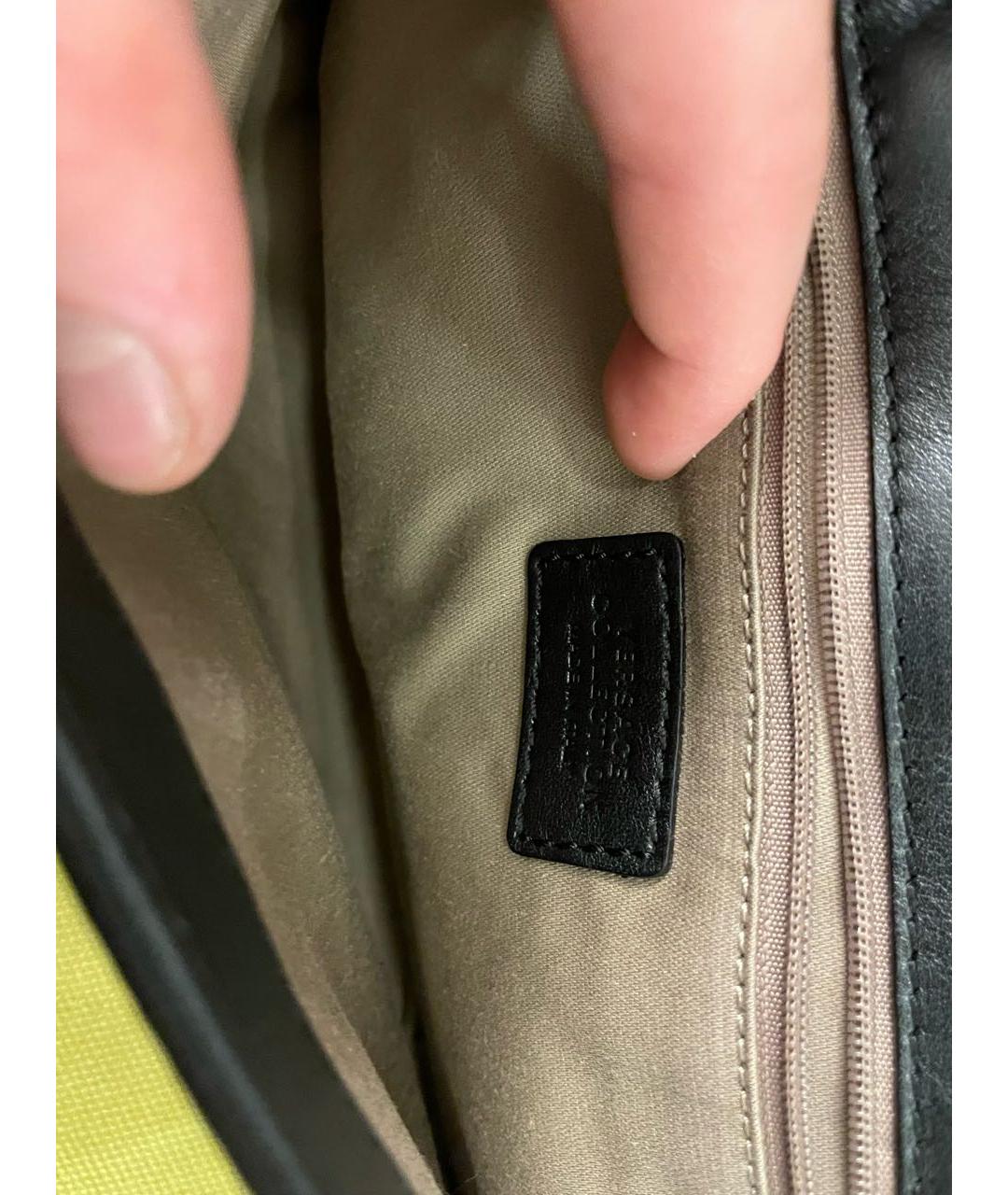 VERSACE Черная кожаная сумка через плечо, фото 3