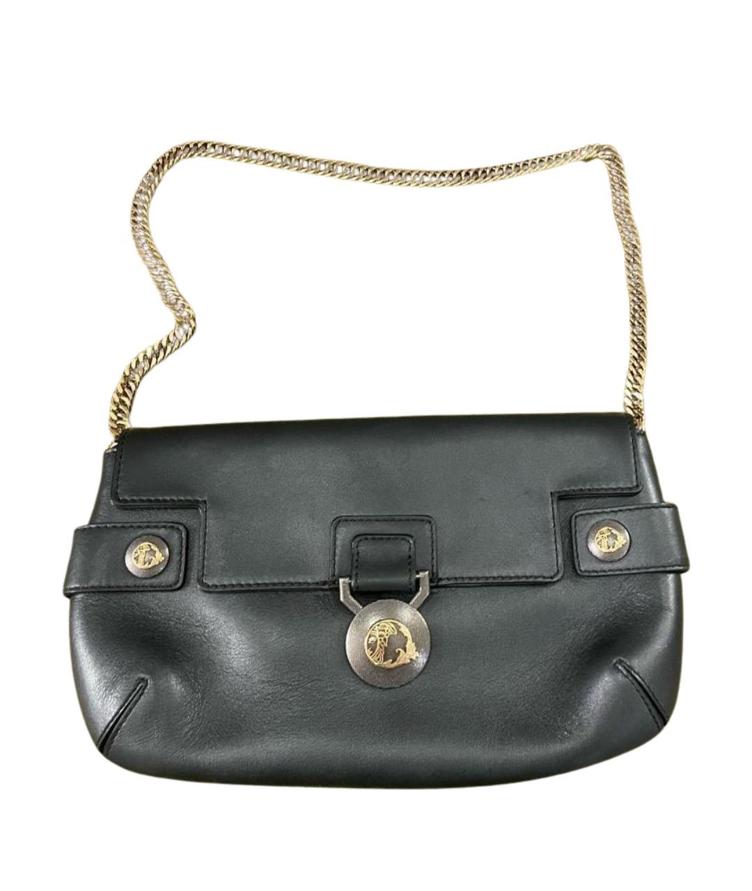 VERSACE Черная кожаная сумка через плечо, фото 1