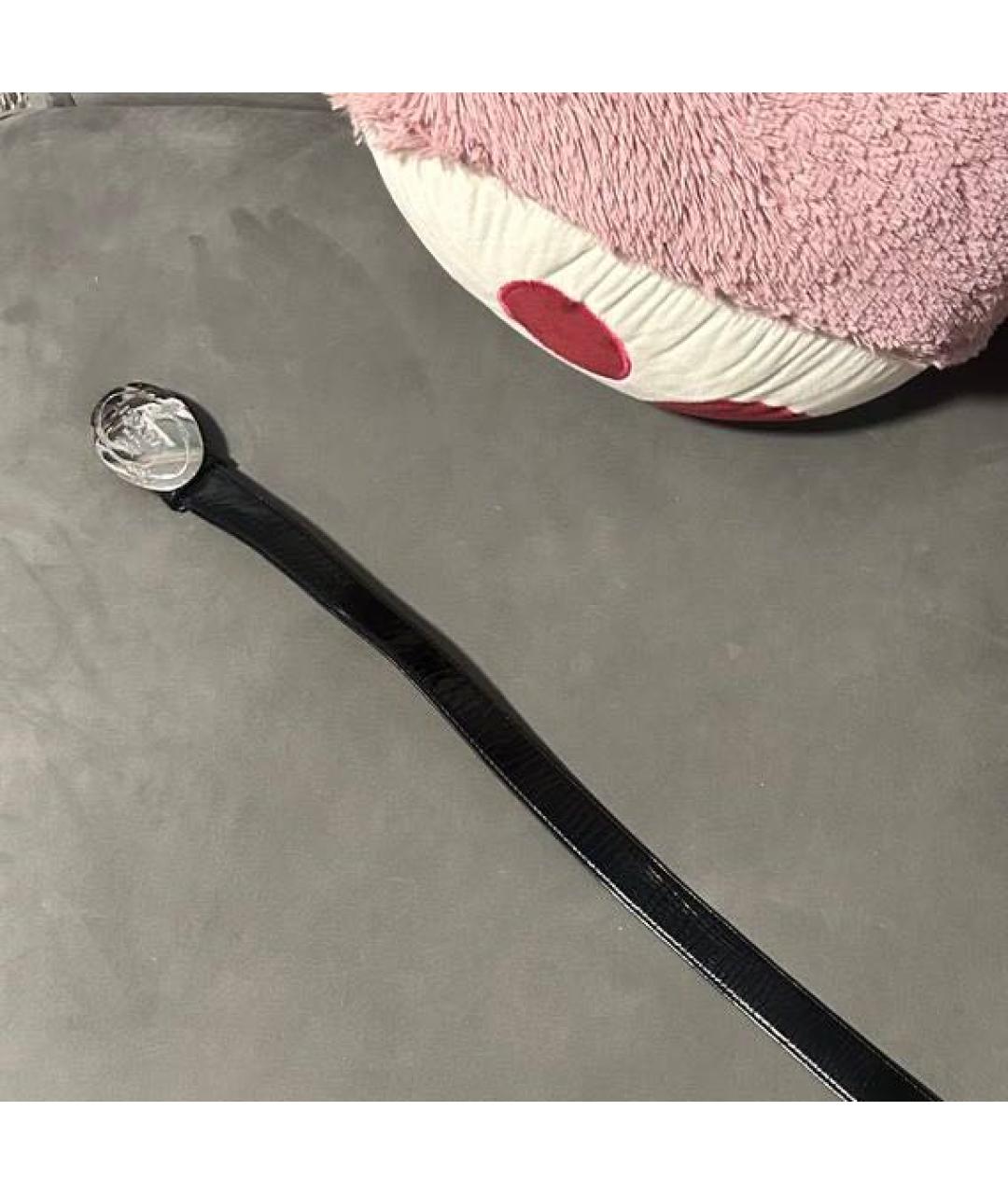 PRADA Черный ремень из лакированной кожи, фото 3