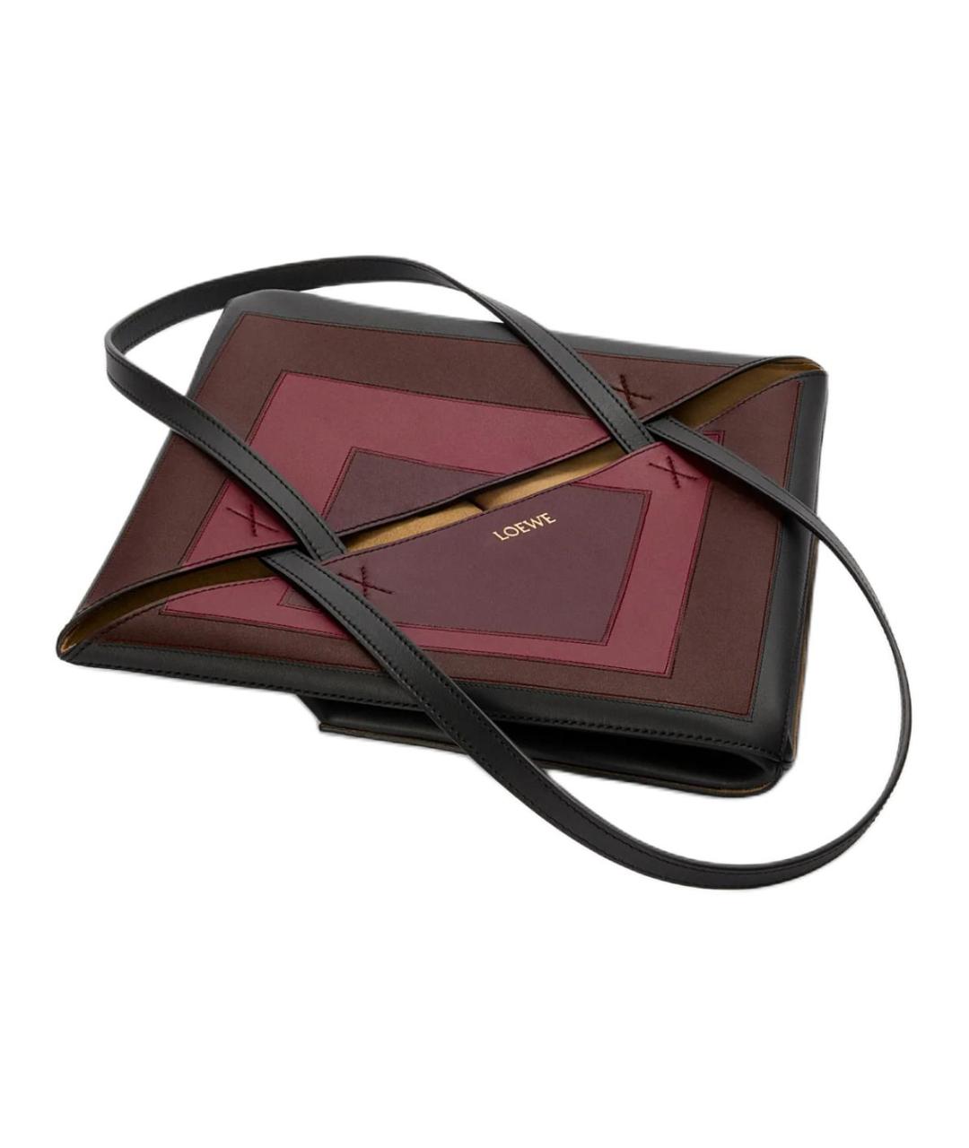 LOEWE Бордовая кожаная сумка через плечо, фото 6